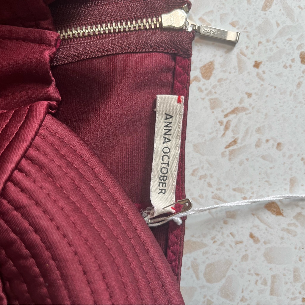 Nwt Anna October Chris Strapless Top With Decored Bodice Cups Burgundy Size S — image 5 of 6